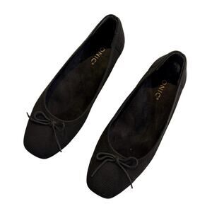 Vionic Klara Knit Black Ballerina Skimmer Flats Bow Women's 6 Comfort Orthotic